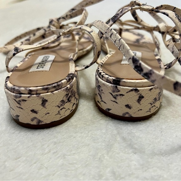 Steve Madden Ryee Python Printed Lace-Up Sandal - Size 6 - Picture 7 of 14